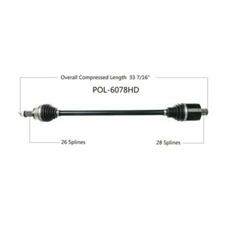 WIDE OPEN Heavy Duty CV Axle for POL HD FRONT L/R RZR XP/XP4 TURBO 18-19 POL-6078HD